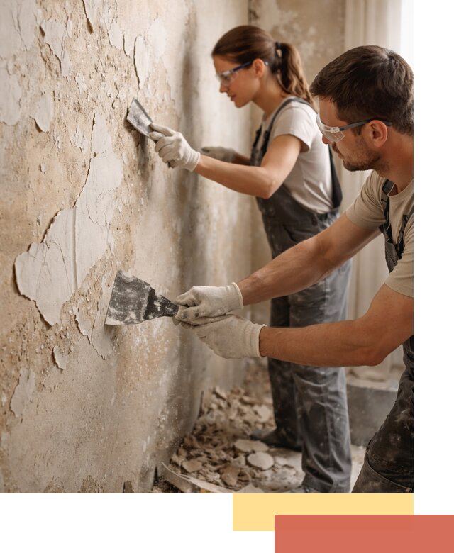 Снятие старой шпаклевки и подготовка поверхностей в Кимрах