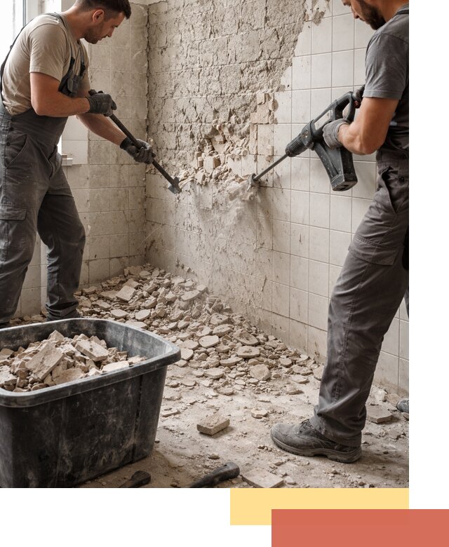 Демонтаж плитки со стен в Кимрах быстро и аккуратно