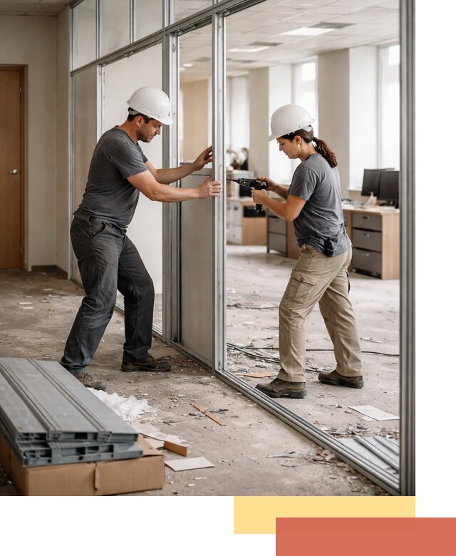 Демонтаж алюминиевых перегородок в Кимрах быстро и аккуратно