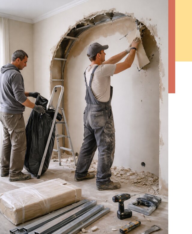 Демонтаж арки из гипсокартона в Кимрах от 3654 руб. — услуги под ключ | ОТДЕЛОЧНИК-Кмы