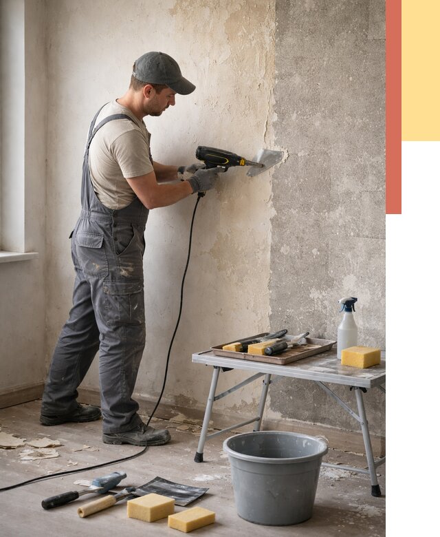 Очистка стен от клея в Кимрах от 1931 руб. — снятие и удаление клея со стен | ОТДЕЛОЧНИК-Кмы