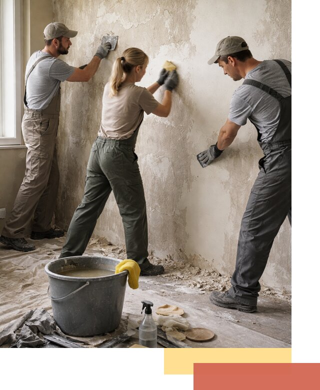 Очистка стен от клея и грунтовки в Кимрах качественно и быстро