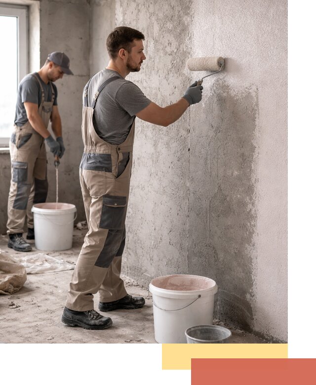 Нанесение бетоноконтакта на стены в Кимрах для последующей отделки