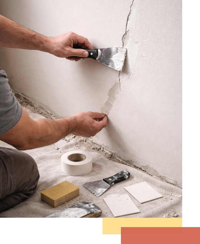 Заделка трещин и сколов в стенах и потолках в Кимрах