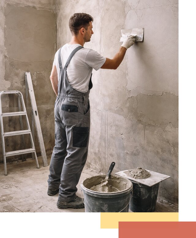 Штукатурка стен в ванной под ключ в Кимрах