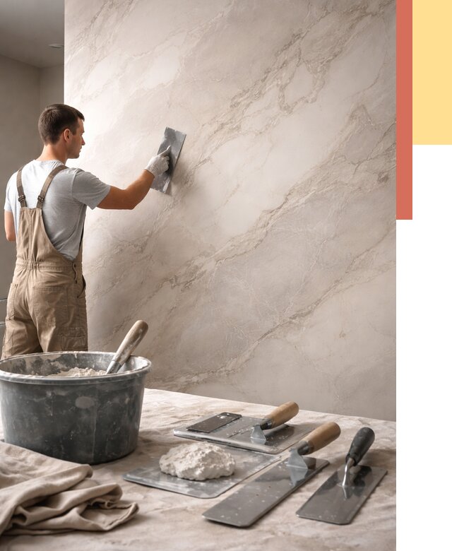 Декоративная штукатурка под мрамор в Кимрах от 2923 руб./м² — быстро и недорого | ОТДЕЛОЧНИК-Кмы