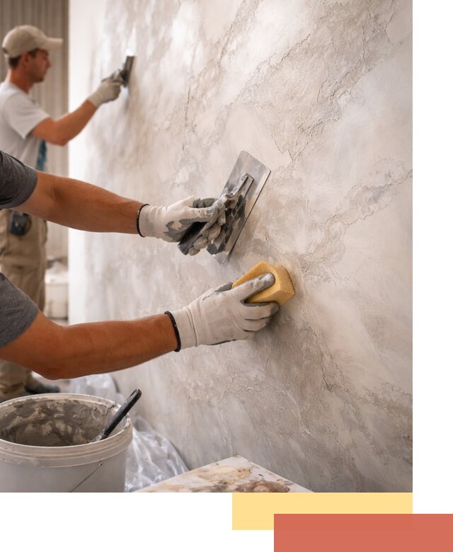 Декоративная штукатурка под мрамор в Кимрах для стен и потолков