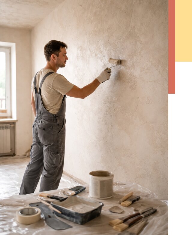 Нанесение лессирующей краски по декоративке в Кимрах от 1827 руб. | ОТДЕЛОЧНИК-Кмы