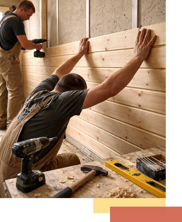 Монтаж деревянной вагонки на стены в Кимрах быстро и качественно