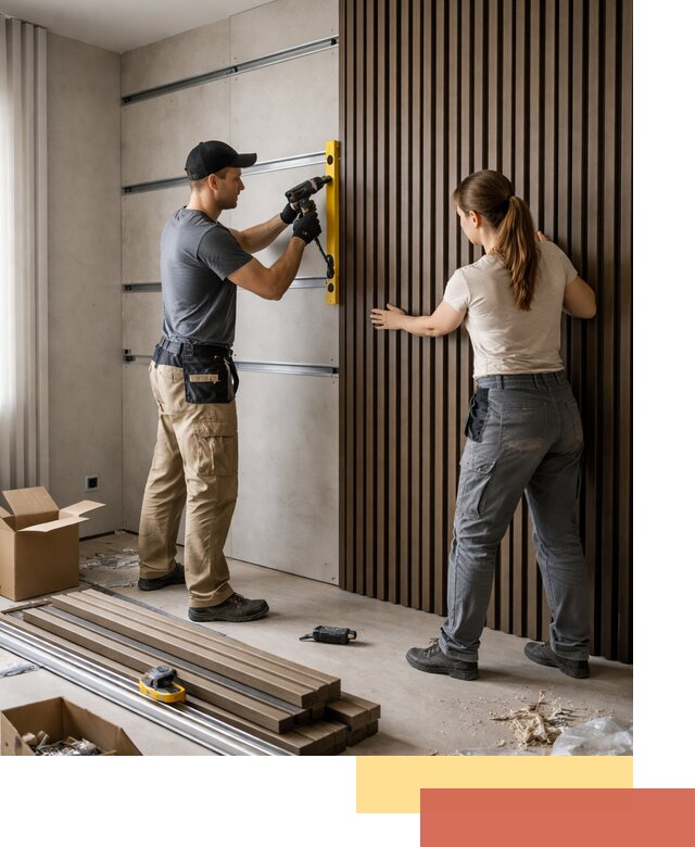 Монтаж реечных панелей на стены в Кимрах