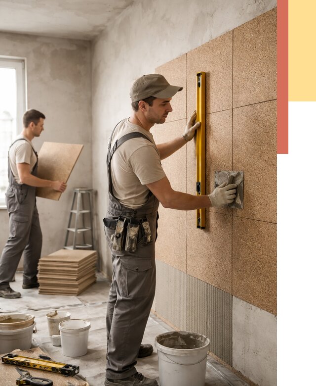 Монтаж пробковых панелей на стены в Кимрах от 3654 руб. — ОТДЕЛОЧНИК-Кмы