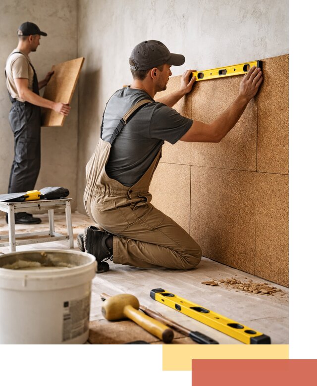 Монтаж пробковых панелей на стены в Кимрах быстро и качественно