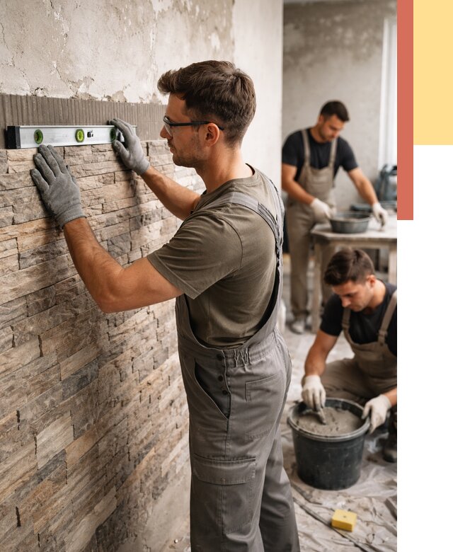 Монтаж искусственного камня в Кимрах от 4698 руб. под ключ | ОТДЕЛОЧНИК-Кмы