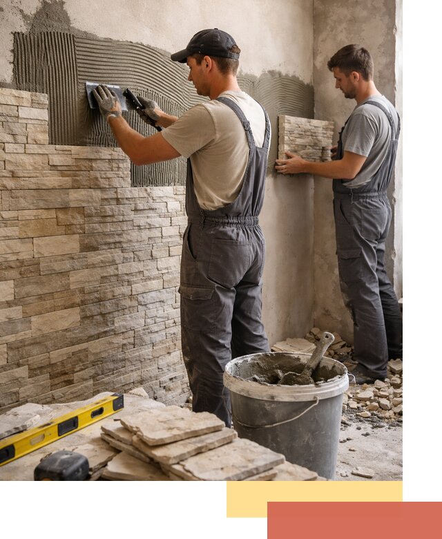 Монтаж искусственного камня в Кимрах — облицовка стен и фасадов