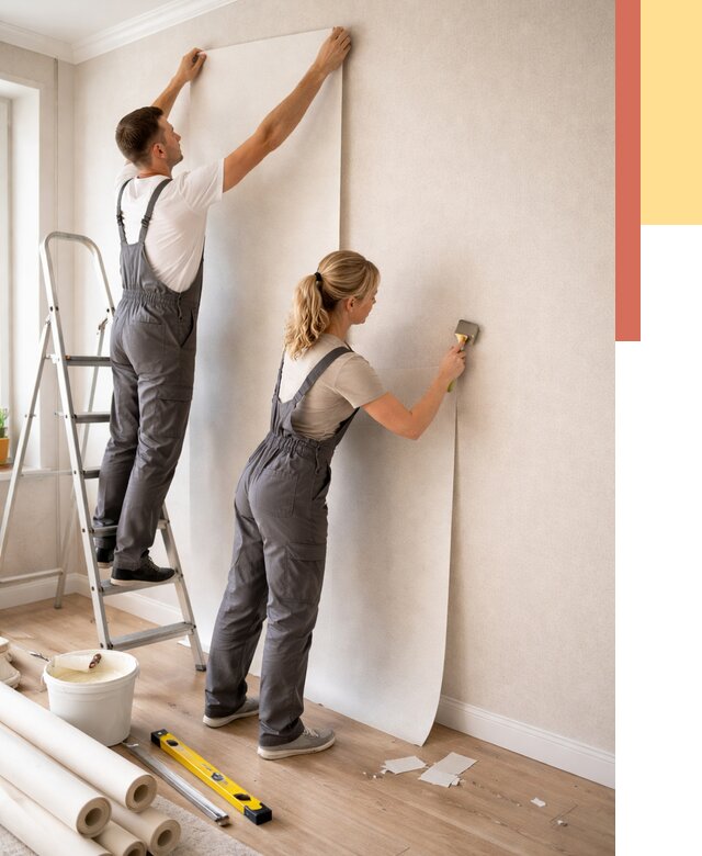 Поклейка флизелиновых обоев в Кимрах от 6263 руб. | Быстро и недорого — ОТДЕЛОЧНИК-Кмы