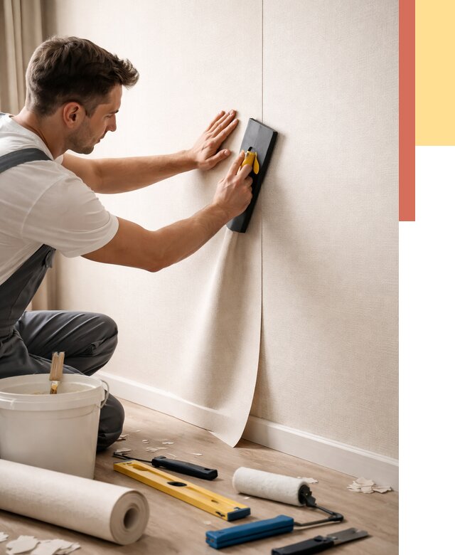 Поклейка виниловых обоев в Кимрах от 4698 руб. | Быстро и недорого — ОТДЕЛОЧНИК-Кмы