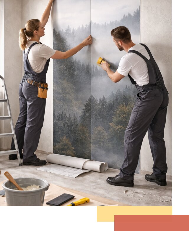 Поклейка фотообоев профессионально в Кимрах под ключ