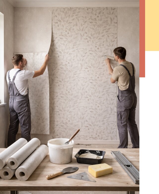 Поклейка обоев с подбором рисунка в Кимрах от 3654 руб. | ОТДЕЛОЧНИК-Кмы - быстро и недорого