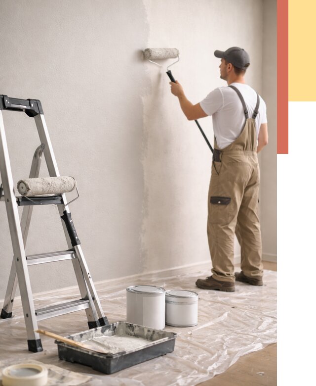 Покраска стен латексной краской в Кимрах от 4698 руб. за м2 | ОТДЕЛОЧНИК-Кмы