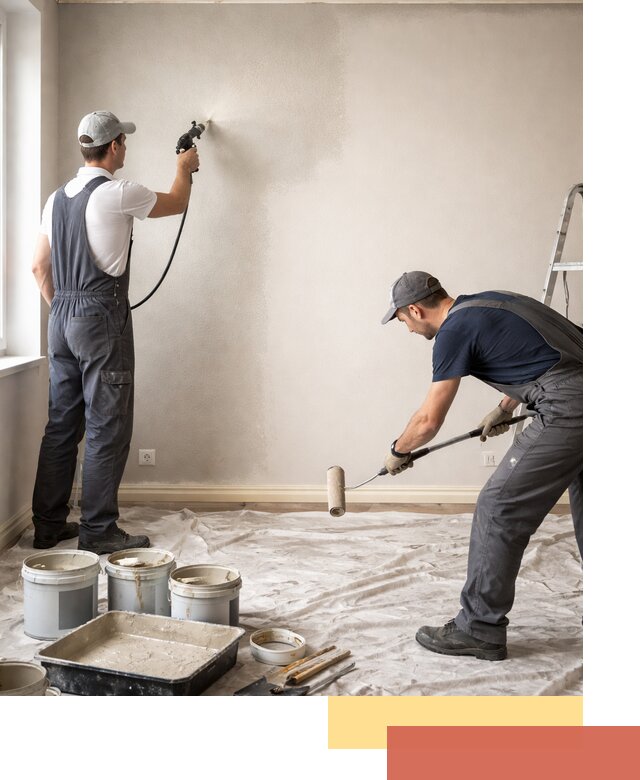 Покраска стен моющейся краской и защита поверхностей в Кимрах