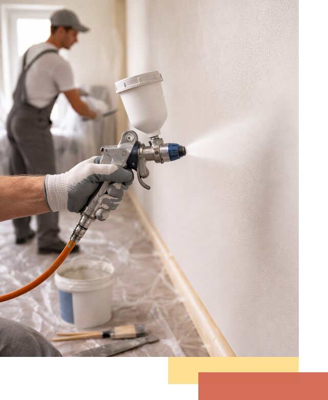 Покраска стен краскопультом в Кимрах быстро и качественно