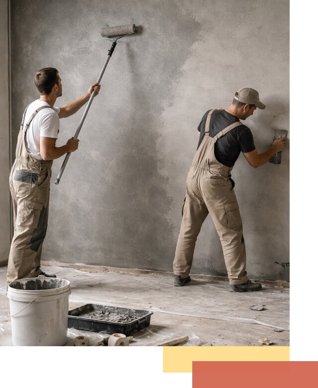 Покраска стен под бетон в Кимрах профессионально и недорого