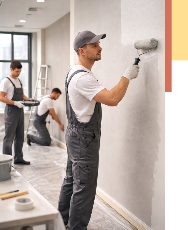 Покраска стен в офисе в Кимрах от 8873 руб. — быстро и недорого | ОТДЕЛОЧНИК-Кмы