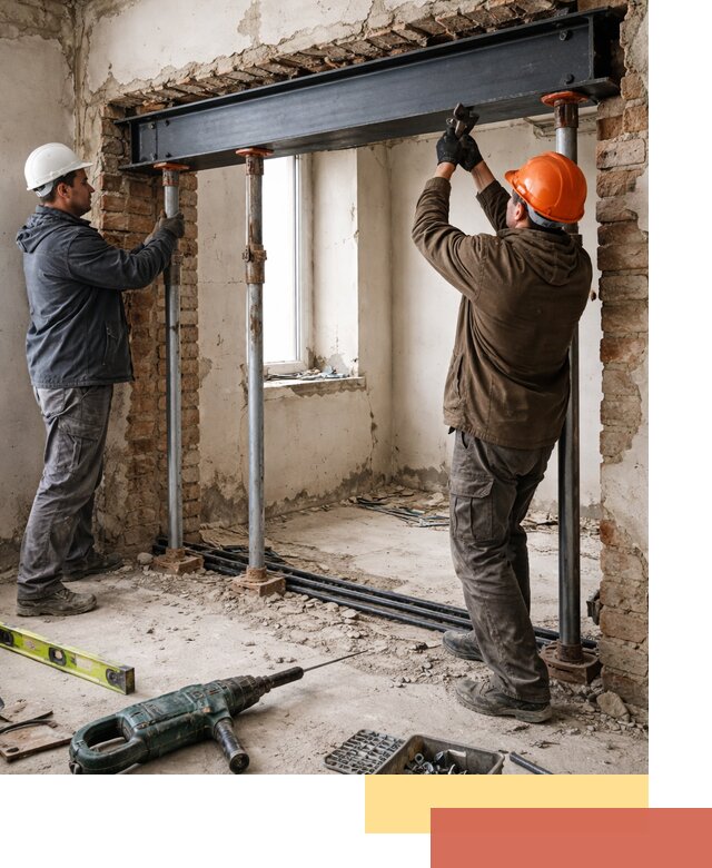 Усиление проема в стене в Кимрах для расширения и безопасности