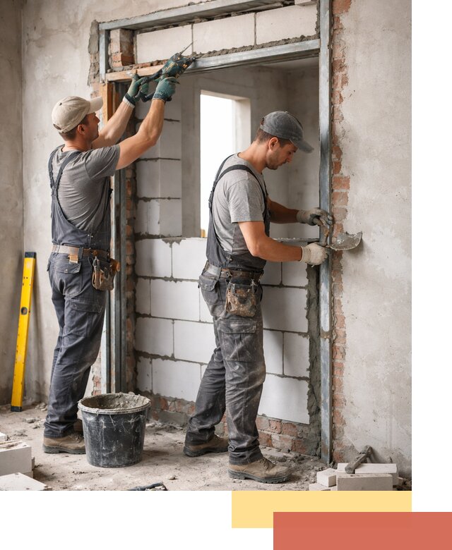 Закладка дверного проема под ключ в Кимрах: демонтаж, монтаж, отделка