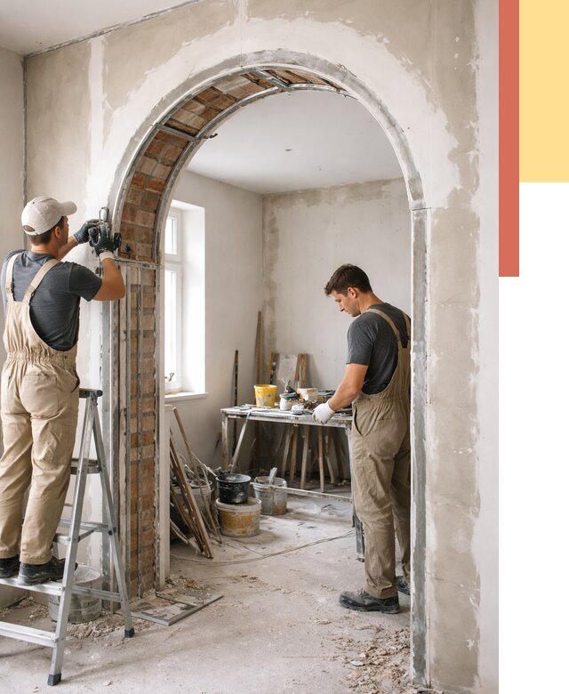 Устройство арочного проема в Кимрах от 9917 руб. под ключ — быстро и недорого | ОТДЕЛОЧНИК-Кмы