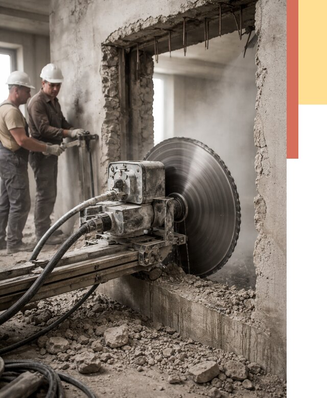 Алмазная резка проемов в Кимрах от 4698 руб. быстро и недорого | ОТДЕЛОЧНИК-Кмы