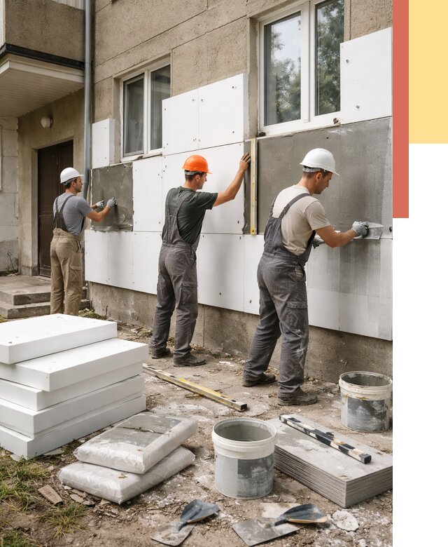 Утепление стен пенопластом в Кимрах от 1827 руб. — недорого и под ключ | ОТДЕЛОЧНИК-Кмы