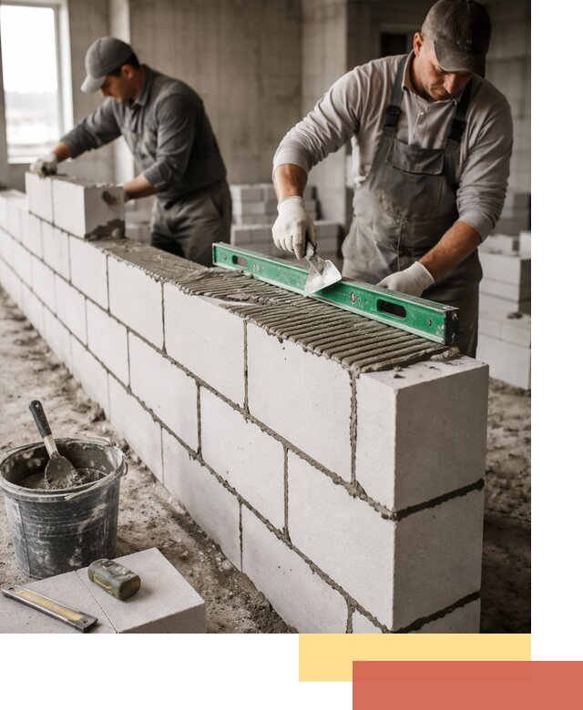 Кладка перегородок из газобетона в Кимрах быстро и качественно