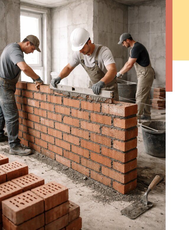 Кладка перегородок из кирпича в Кимрах от 3654 руб. за м² | ОТДЕЛОЧНИК-Кмы