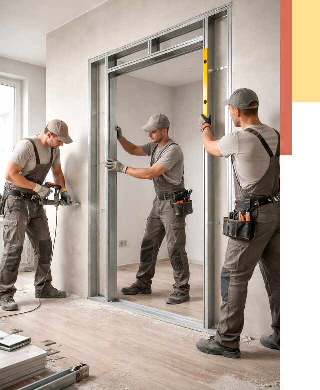 Устройство дверного проема в перегородке в Кимрах от 4698 руб. под ключ | ОТДЕЛОЧНИК-Кмы