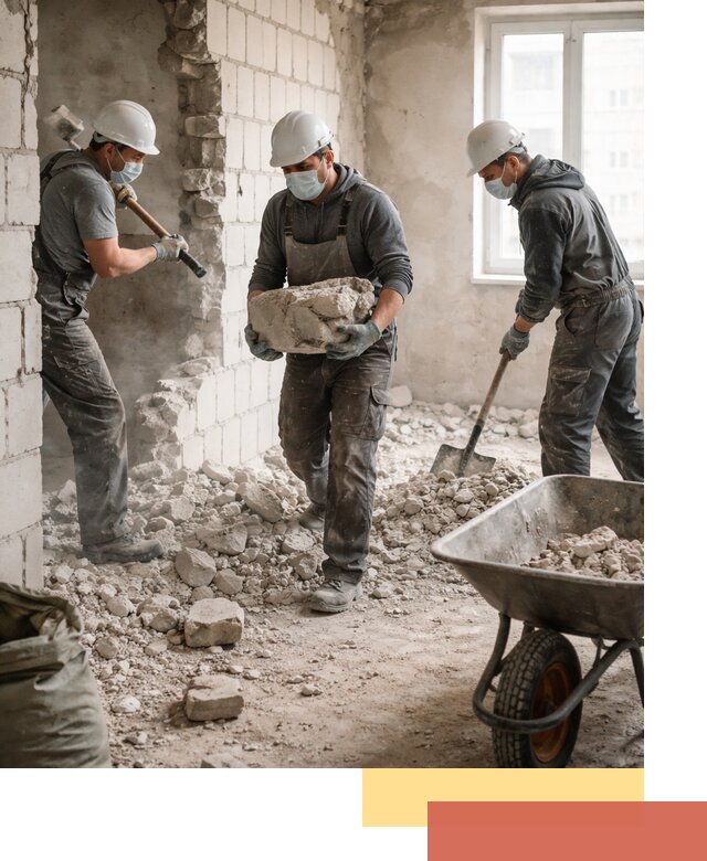 Демонтаж блочных перегородок в Кимрах быстро и аккуратно