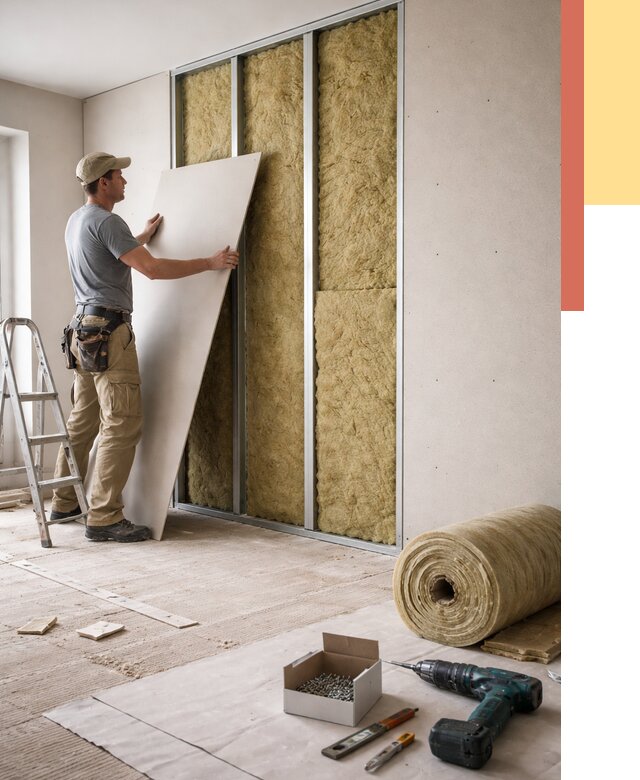 Перегородка из гипсокартона с шумоизоляцией в Кимрах от 3257 руб. | ОТДЕЛОЧНИК-Кмы