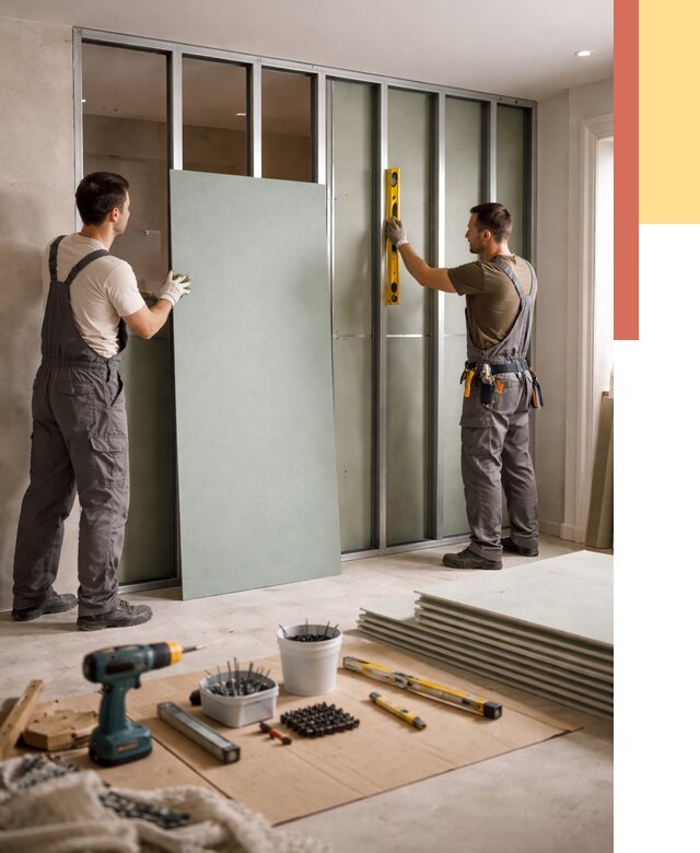 Перегородка из влагостойкого гипсокартона в Кимрах от 5011 руб. — монтаж под ключ | ОТДЕЛОЧНИК-Кмы