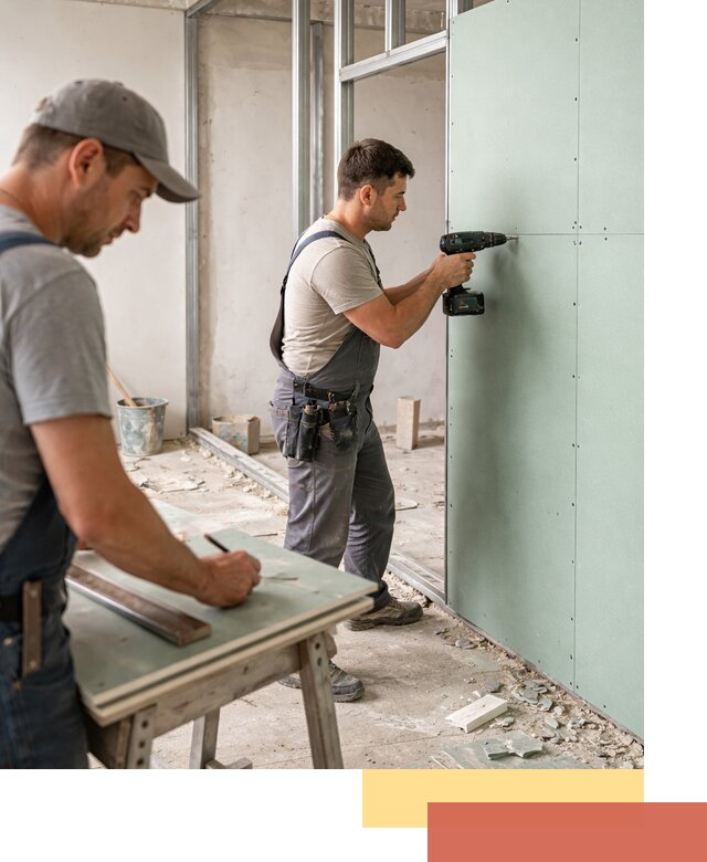 Перегородки из влагостойкого гипсокартона под ключ в Кимрах