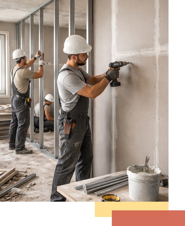 Перегородки из огнестойкого гипсокартона в Кимрах под ключ