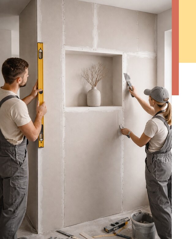 Перегородка из гипсокартона с нишей в Кимрах от 3393 руб. под ключ | ОТДЕЛОЧНИК-Кмы