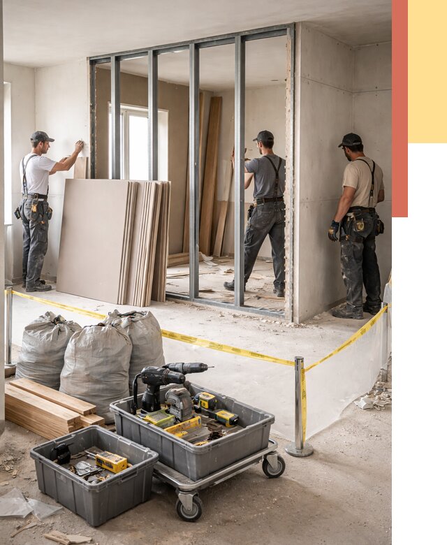 Перенос гипсокартонной перегородки в Кимрах под ключ от 4698 руб. | Демонтаж и монтаж – ОТДЕЛОЧНИК-Кмы