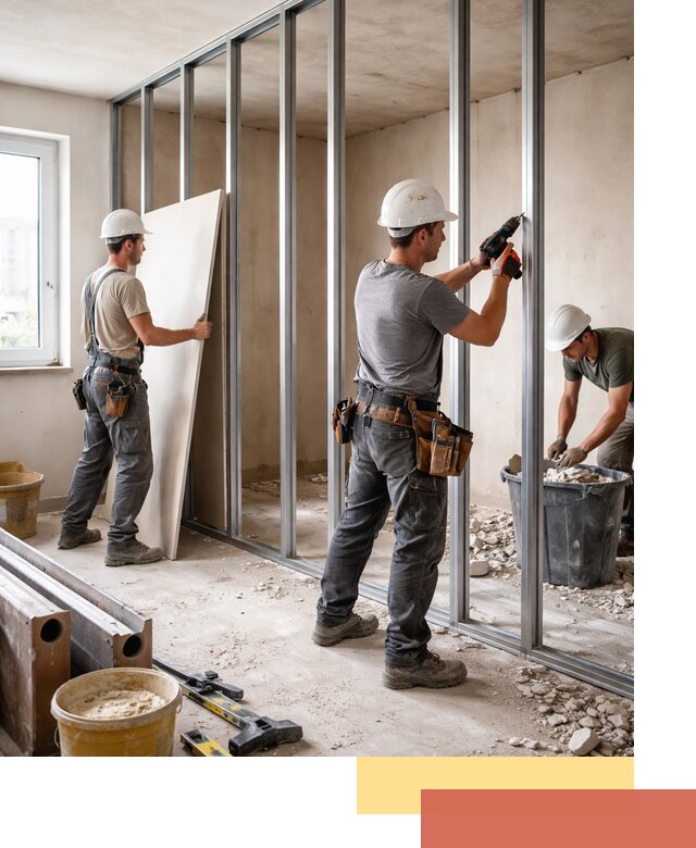 Перенос гипсокартонной перегородки в Кимрах профессионально и быстро