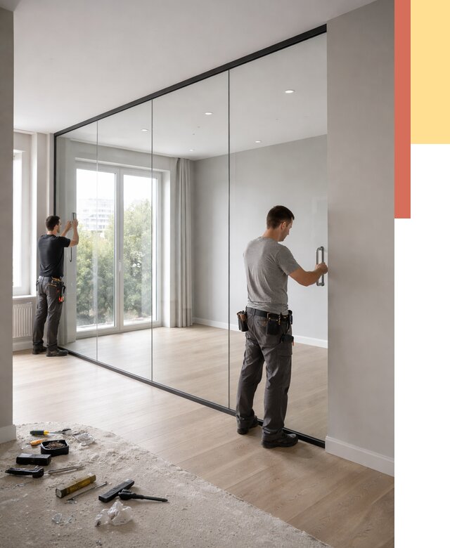 Изготовление стеклянных перегородок в Кимрах от 12892 руб. под ключ | ОТДЕЛОЧНИК-Кмы