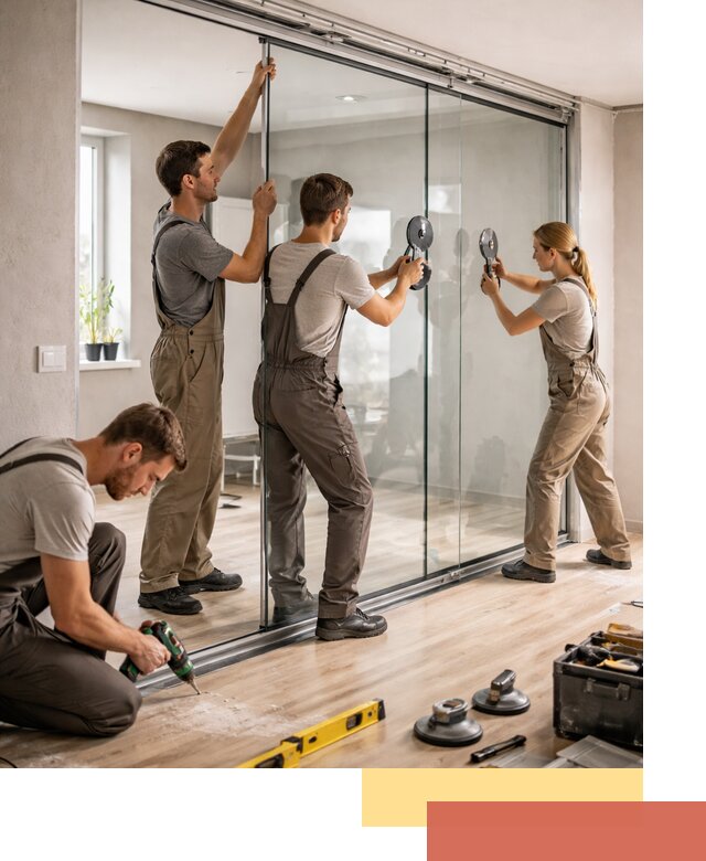 Изготовление стеклянных перегородок на заказ в Кимрах