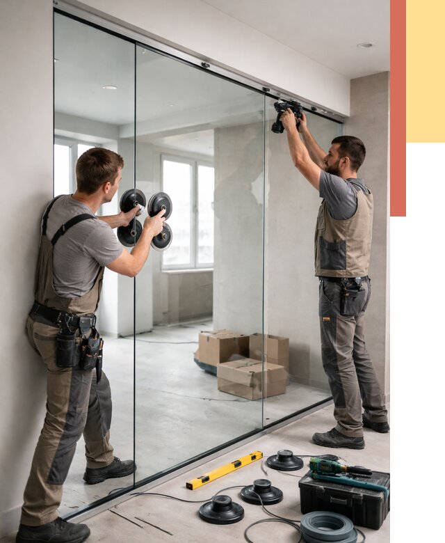 Монтаж стеклянных перегородок в Кимрах от 6785 руб. | ОТДЕЛОЧНИК-Кмы