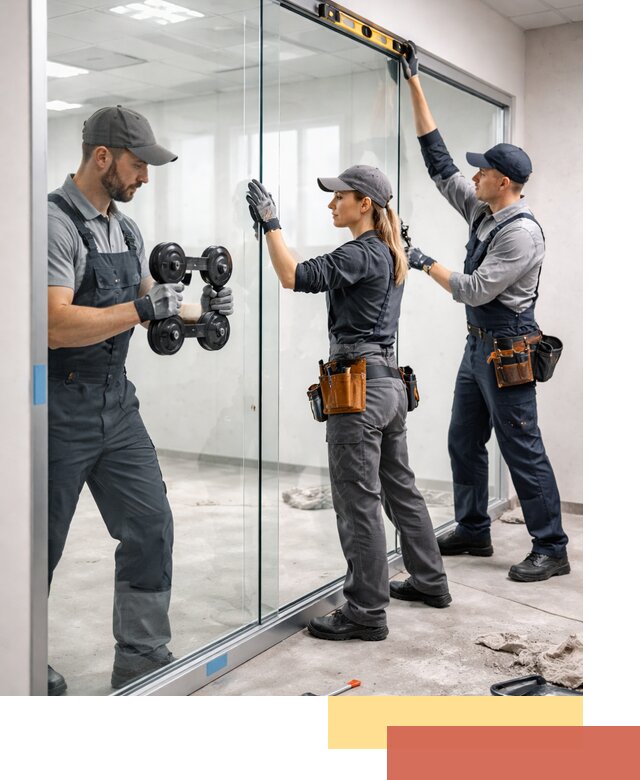 Профессиональный монтаж стеклянных перегородок в Кимрах