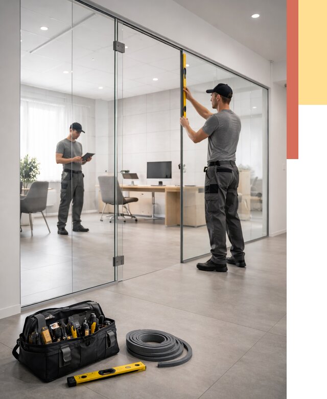 Цельностеклянные перегородки под ключ в Кимрах от 9917 руб. — монтаж и цены | ОТДЕЛОЧНИК-Кмы