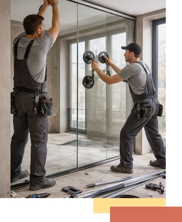 Цельностеклянные перегородки под ключ в Кимрах