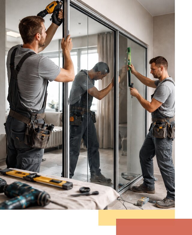 Каркасные стеклянные перегородки под ключ в Кимрах